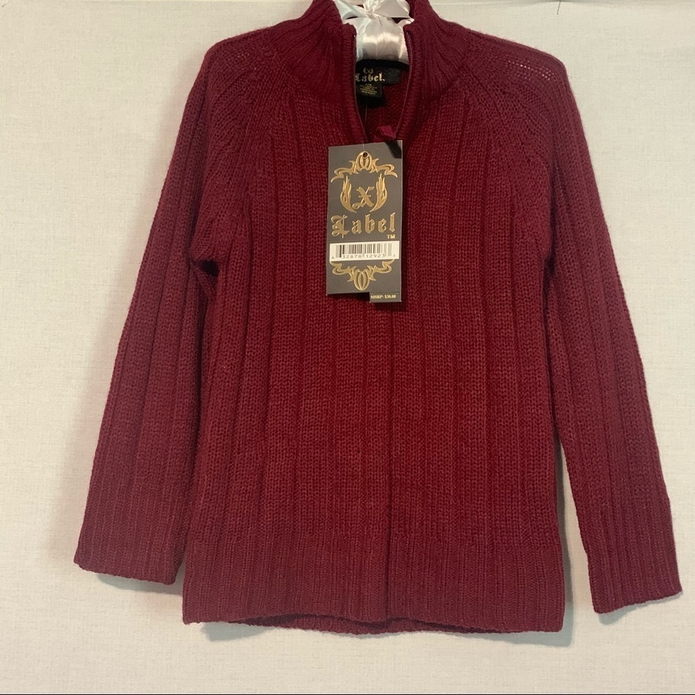 X Label Boys M 5/6 Acrylic Maroon Sweater New with Tags NEW